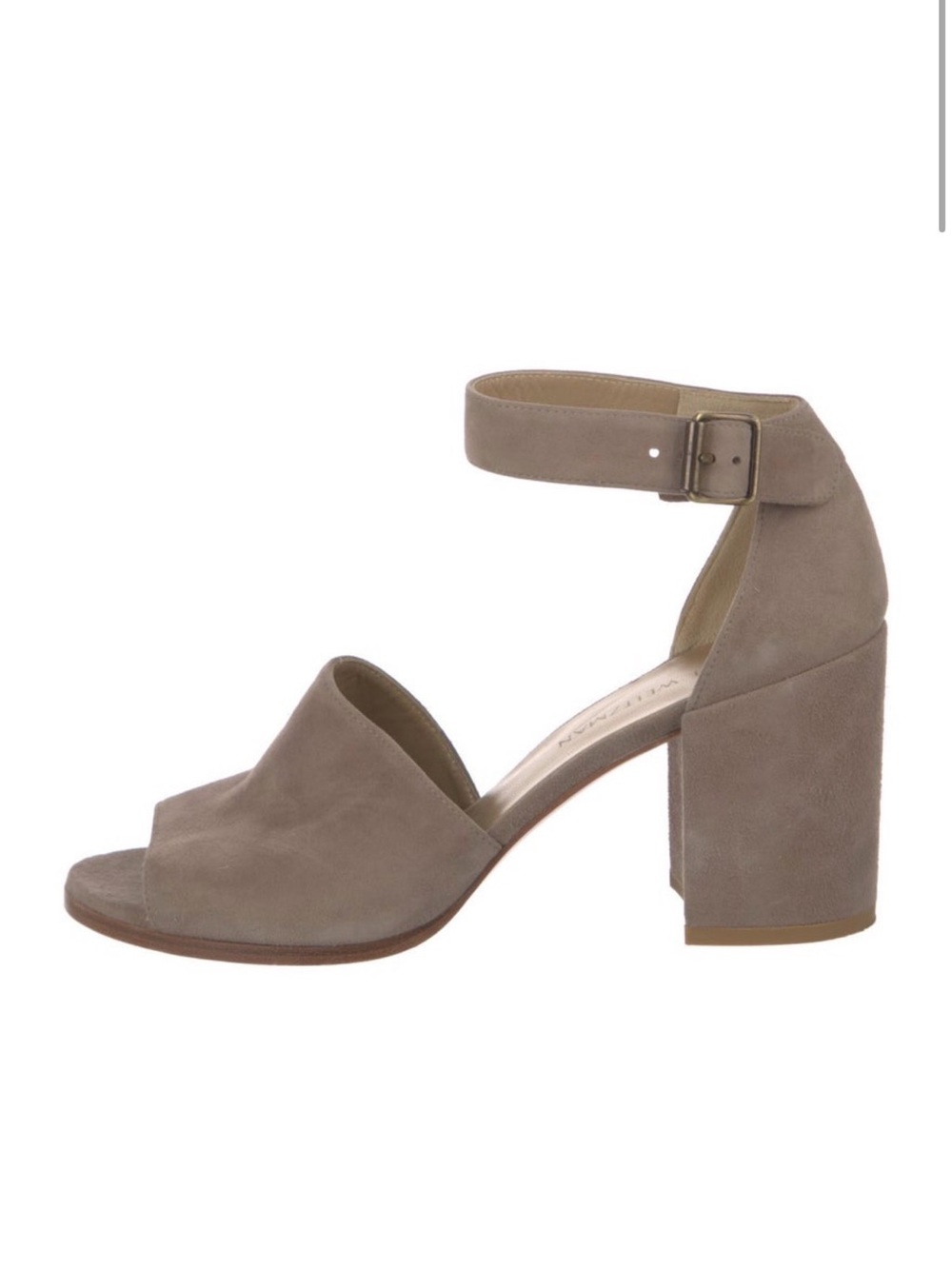 Stuart Weitzman Suede D'Orsay | Women 8.5 | Taupe Suede Block Heel Sandal